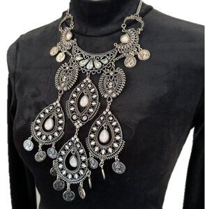 Vintage Queen Elizabeth II Bib Statement Necklace